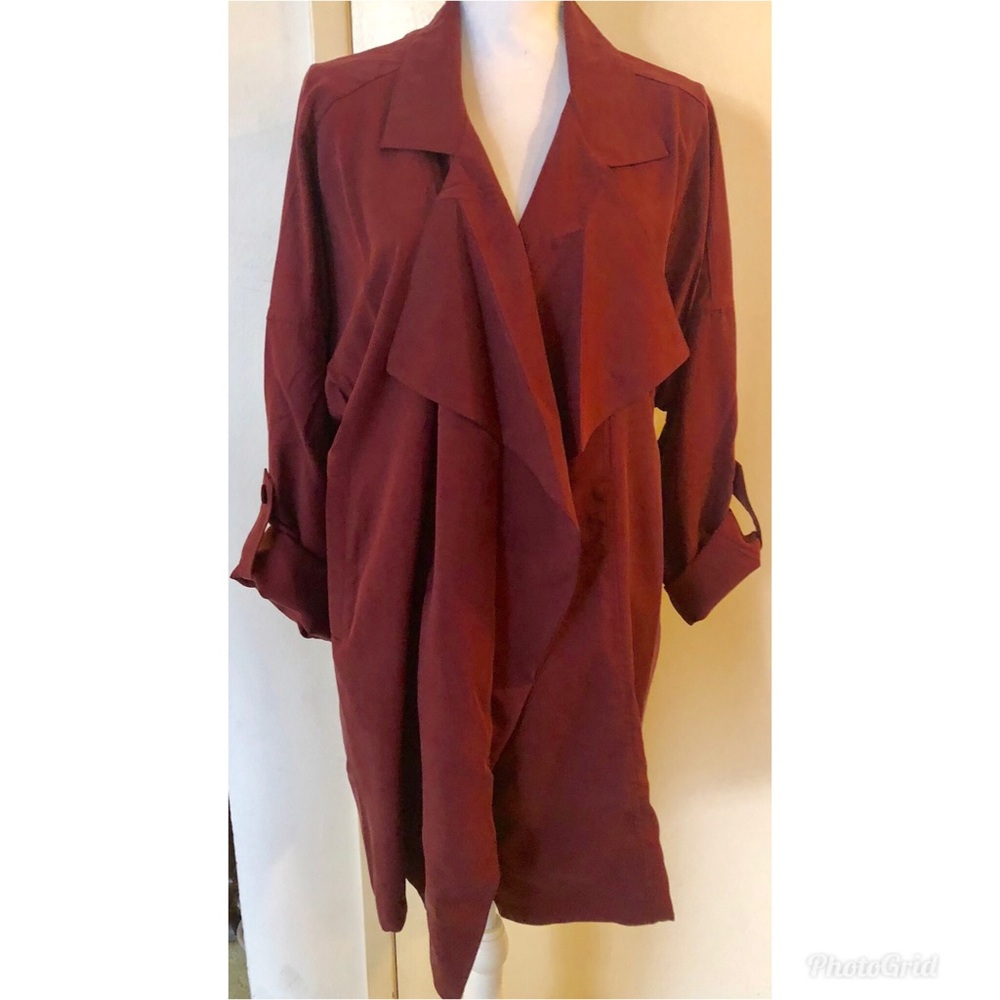 NWT PPLA Standard Label Burgundy Open Jacket.